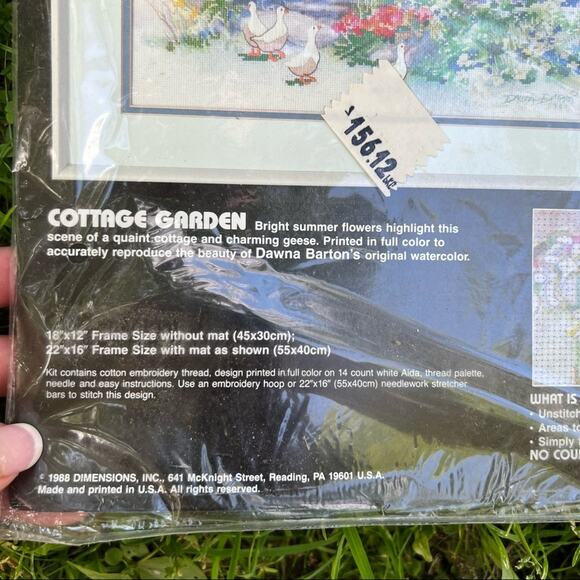 Vintage Cottage Garden Cross Stitch No Count Dimensions Kit new in package - Picture 2 of 3